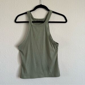 Cotton On Green Fitted Crop Tank Top